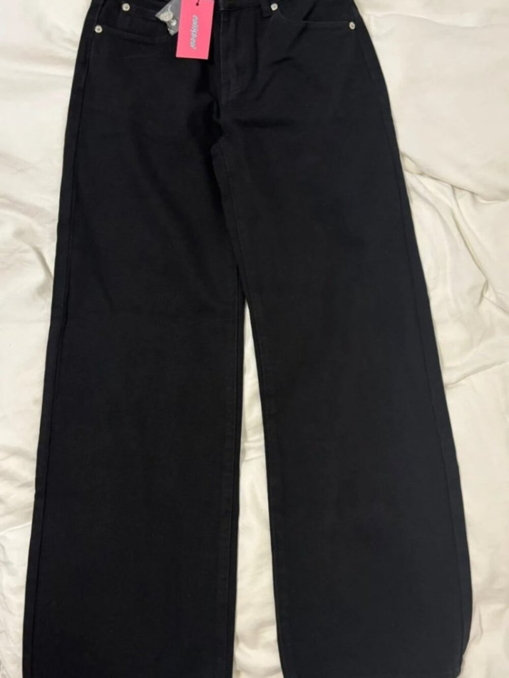 Black Low Rise Baggy Wide Leg Jeans Petite XS EU 34 / US 2